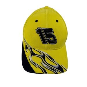 NASCAR Paul Menard 15 Menards Racing Hat Yellow Flame Adjustable Cap Signature
